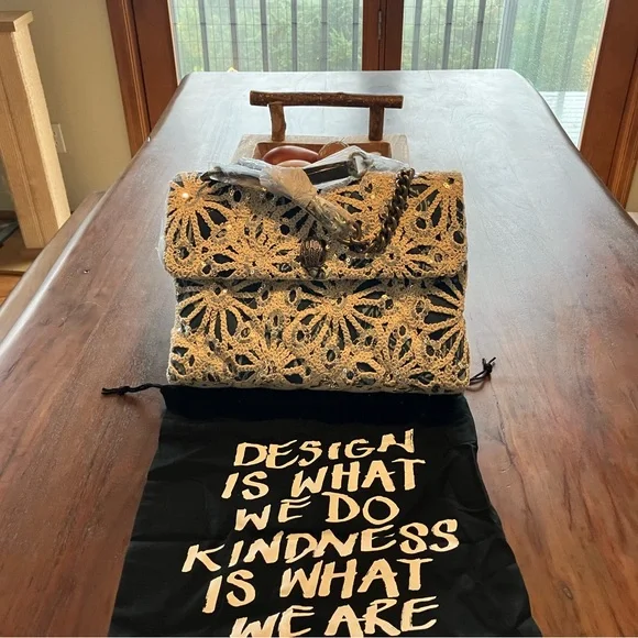 Kurt Geiger London Kensington sequin Crochet shoulder Bag NEW - Picture 2 of 4